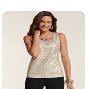 🆕 NWT Gold Foil Scrolls Contemporary Tank Top Size 3 (16/18) XL